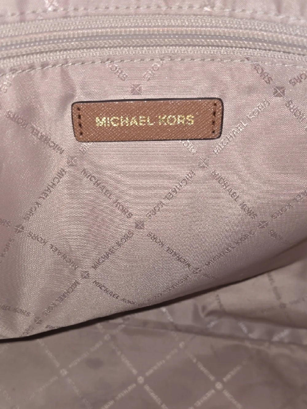 Michael Kors Brown Jet SetTote with Tan Trim and Gold Hardware